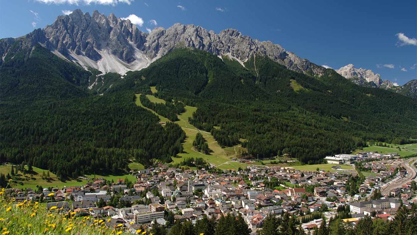 View over the village and the countryside around San Candido