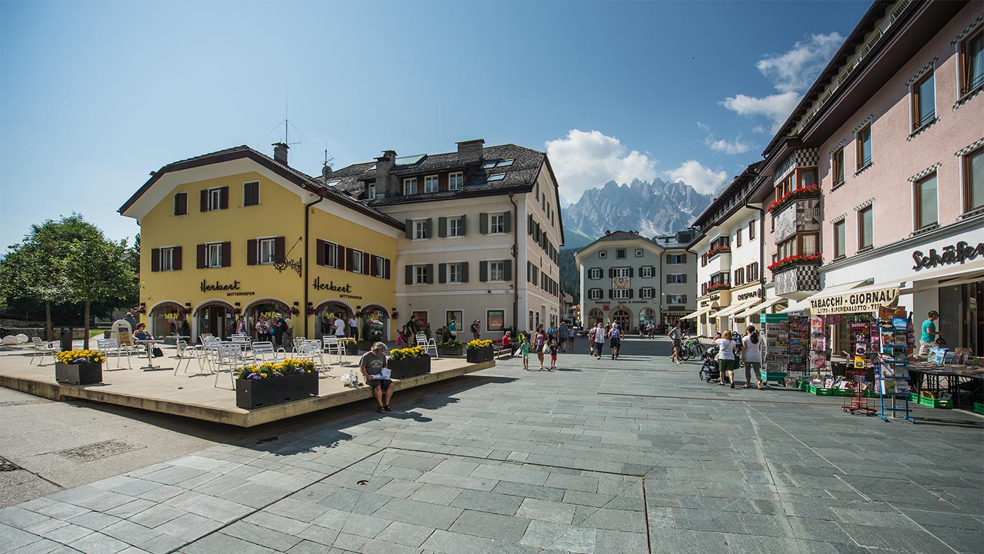 Das Dorfzentrum von Innichen im Pustertal